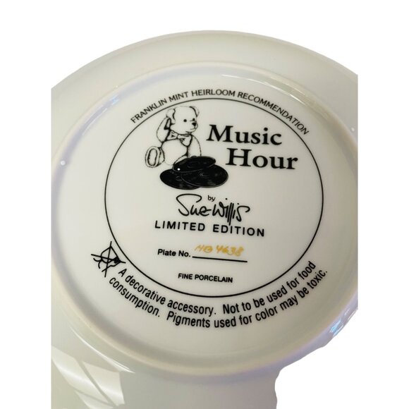 Limited Edition Franklin Mint Music Hour Decorative Plate By Sue Willis - Picture 5 of 6